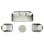 Positano Wide Rope Sofa Set with Nesting Coffee Tables, Taupe