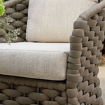 Positano Wide Rope Sofa Set with Nesting Coffee Tables, Taupe