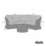 Positano Wide Rope Corner Sofa Set, Grey