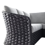Positano Wide Rope Corner Sofa Set, Grey