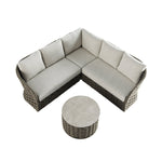 Positano Wide Rope Corner Sofa Set, Taupe