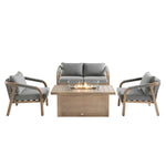 Manresa Rope 5-Seater Firepit Sofa Set, Natural and Grey