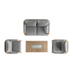 Manresa Rope 5-Seater Firepit Sofa Set, Natural and Grey