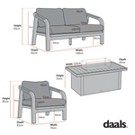 Manresa Rope 5-Seater Firepit Sofa Set, Taupe and Beige