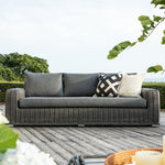 Bellagio Round Wicker Sofa Set with Coffee Table, Dark Grey
