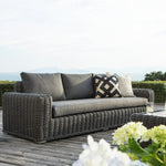 Bellagio Round Wicker Sofa Set with Coffee Table, Dark Grey