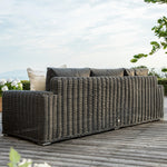 Bellagio Round Wicker Sofa Set with Coffee Table, Dark Grey