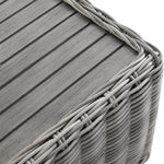 Bellagio Round Wicker Sofa Set with Coffee Table, Light Grey with Taupe Stripes