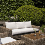 Bellagio Round Wicker Sofa Set with Coffee Table, Natural