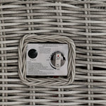 Bellagio Round Wicker Sofa Set with Firepit Coffee Table, Light Grey with Taupe Stripe