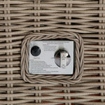Bellagio Round Wicker Sofa Set with Firepit Coffee Table, Natural with Sage Stripe