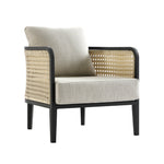 Pienza Outdoor Rattan Corner Sofa Set, Oatmeal Fabric with Black Frame