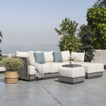 Pedra Rope and Aluminium Outdoor Chaise Sofa Set, Grey