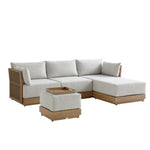 Pedra Rope and Aluminium Outdoor Chaise Sofa Set, Natural