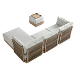 Pedra Rope and Aluminium Outdoor Chaise Sofa Set, Natural
