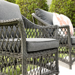 Willowbrook Lattice Weave Rattan 7-Seater Large Sofa Set, Dark Grey