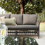 Willowbrook Lattice Weave Rattan 5-Seater Sofa Set with Rising Table, Dark Grey