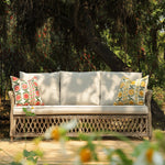 Willowbrook Lattice Weave Rattan 5-Seater Sofa Set with Rising Table, Natural