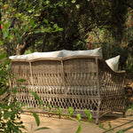 Willowbrook Lattice Weave Rattan 5-Seater Sofa Set with Rising Table, Natural