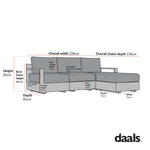 Jardin Aluminium Outdoor Modular Large 4-Piece Chaise Sofa Set, Granite