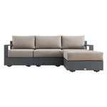 Jardin Aluminium Outdoor Modular Large 4-Piece Chaise Sofa Set, Granite