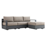 Jardin Aluminium Outdoor Modular Large 4-Piece Chaise Sofa Set, Granite