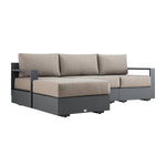 Jardin Aluminium Outdoor Modular Large 4-Piece Chaise Sofa Set, Granite