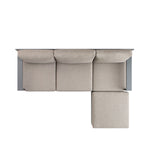 Jardin Aluminium Outdoor Modular Large 4-Piece Chaise Sofa Set, Granite