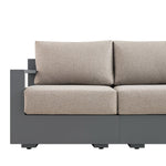Jardin Aluminium Outdoor Modular Large 4-Piece Chaise Sofa Set, Granite