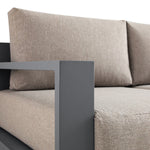 Jardin Aluminium Outdoor Modular Large 4-Piece Chaise Sofa Set, Granite