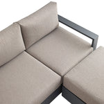Jardin Aluminium Outdoor Modular Large 4-Piece Chaise Sofa Set, Granite