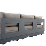 Jardin Aluminium Outdoor Modular Large 4-Piece Chaise Sofa Set, Granite