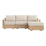 Jardin Aluminium Outdoor Modular Large 4-Piece Chaise Sofa Set, Natural