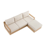 Jardin Aluminium Outdoor Modular Large 4-Piece Chaise Sofa Set, Natural
