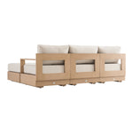 Jardin Aluminium Outdoor Modular Large 4-Piece Chaise Sofa Set, Natural