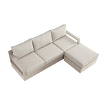 Jardin Aluminium Outdoor Modular Large 4-Piece Chaise Sofa Set, Pumice