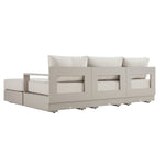 Jardin Aluminium Outdoor Modular Large 4-Piece Chaise Sofa Set, Pumice
