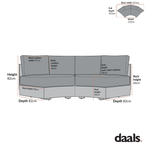 Jardin Aluminium Outdoor Modular Large 2-Piece Curved Sofa Set, Pumice