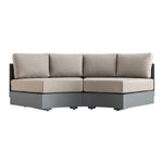 Jardin Aluminium Outdoor Modular Large 2-Piece Curved Sofa Set, Granite