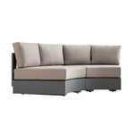 Jardin Aluminium Outdoor Modular Large 2-Piece Curved Sofa Set, Granite