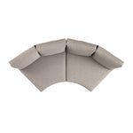 Jardin Aluminium Outdoor Modular Large 2-Piece Curved Sofa Set, Granite