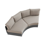 Jardin Aluminium Outdoor Modular Large 2-Piece Curved Sofa Set, Granite