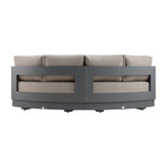 Jardin Aluminium Outdoor Modular Large 2-Piece Curved Sofa Set, Granite