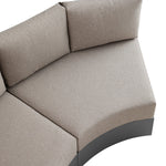 Jardin Aluminium Outdoor Modular Large 2-Piece Curved Sofa Set, Granite