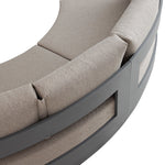 Jardin Aluminium Outdoor Modular Large 2-Piece Curved Sofa Set, Granite