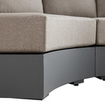 Jardin Aluminium Outdoor Modular Large 2-Piece Curved Sofa Set, Granite