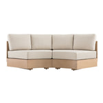 Jardin Aluminium Outdoor Modular Large 2-Piece Curved Sofa Set, Natural