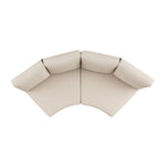 Jardin Aluminium Outdoor Modular Large 2-Piece Curved Sofa Set, Natural