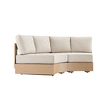 Jardin Aluminium Outdoor Modular Large 2-Piece Curved Sofa Set, Natural