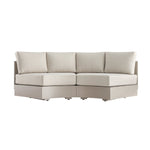 Jardin Aluminium Outdoor Modular Large 2-Piece Curved Sofa Set, Pumice